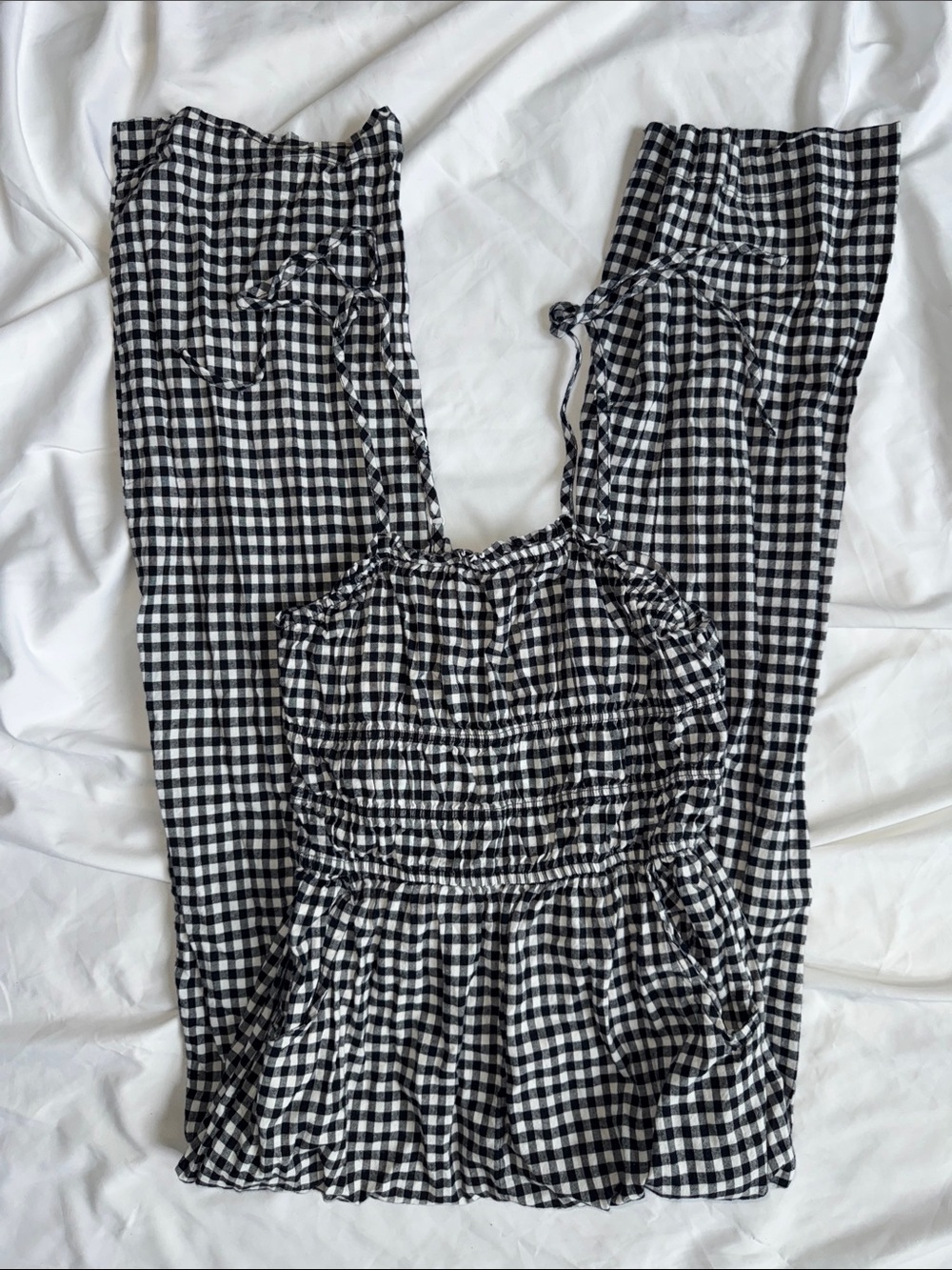 Black & White Gingham Jumpsuit
